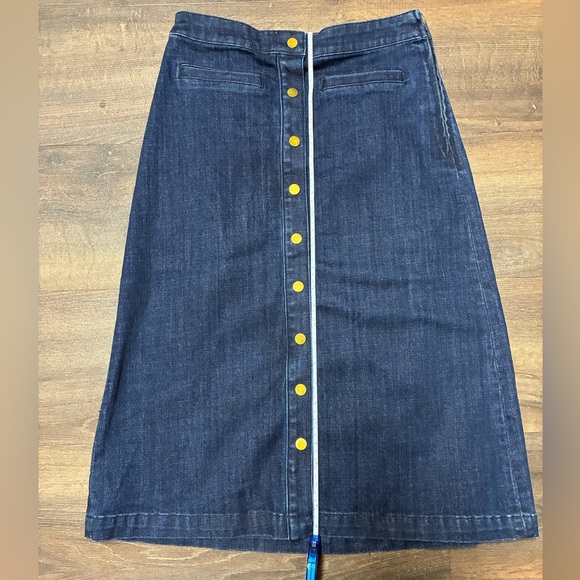 Talbots Denim Button Front A-Line Skirt - Picture 8 of 15